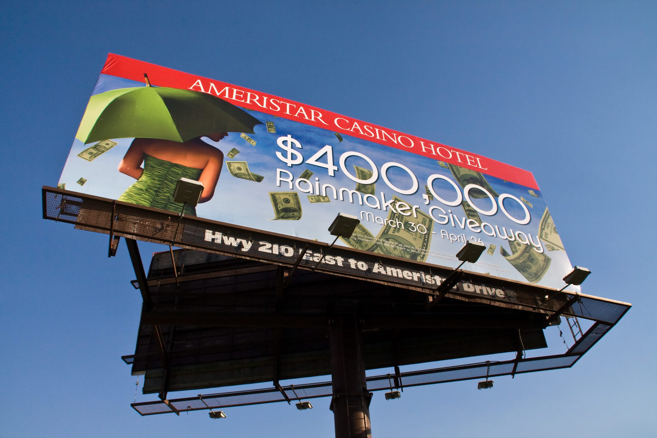 billboard advertisement for ameristar casino hotel